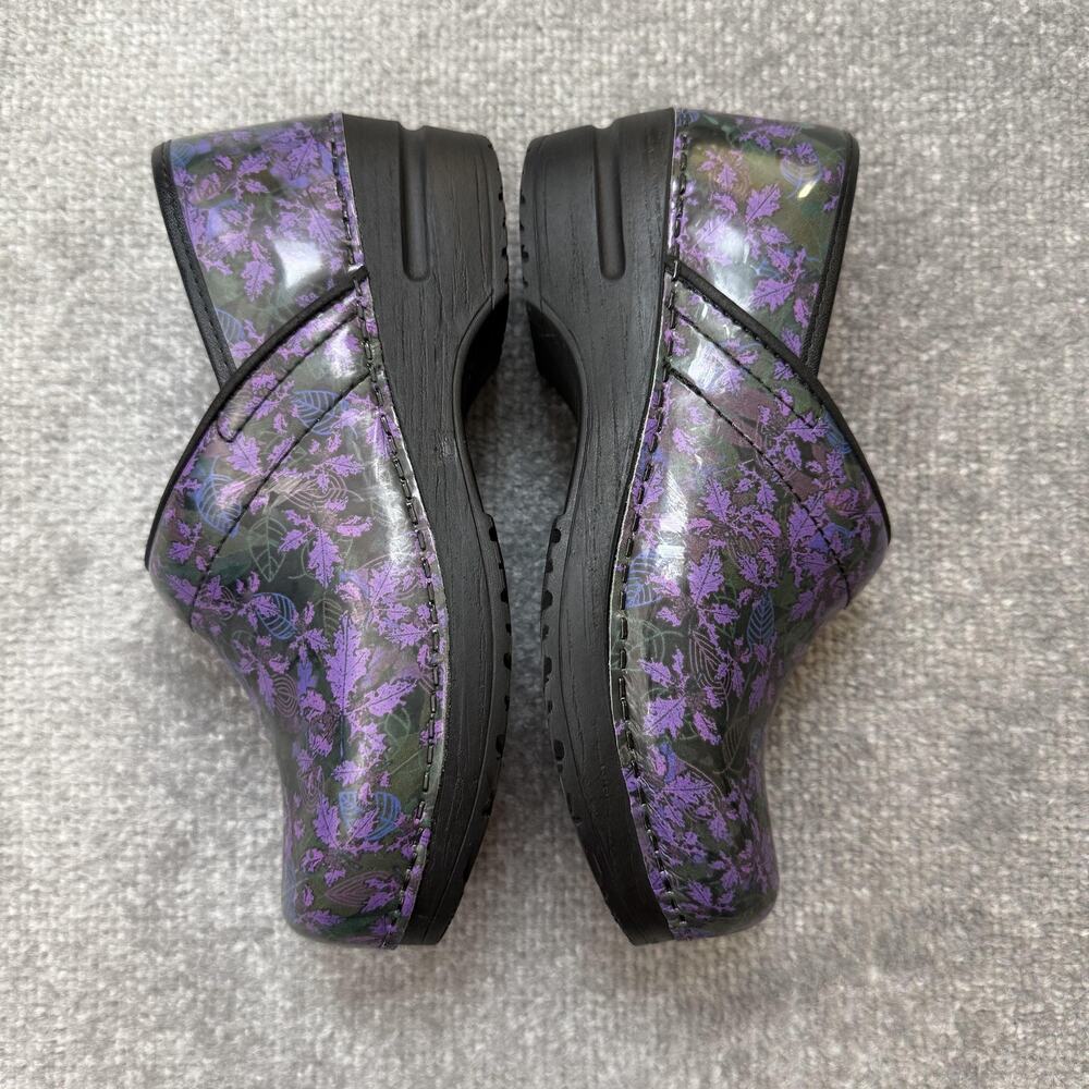 Sanita Clogs Shoes Womens Size 36 Purple Floral Danish Nursing Comfort Workwear - Picture 9 of 13